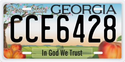 GA license plate CCE6428