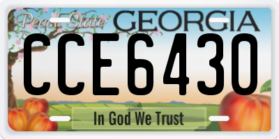 GA license plate CCE6430