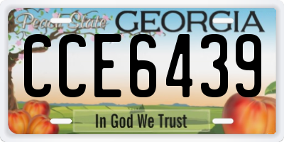 GA license plate CCE6439