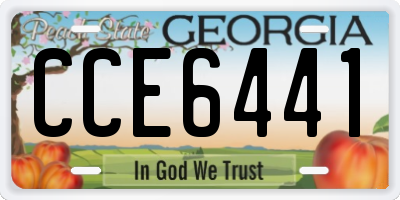 GA license plate CCE6441