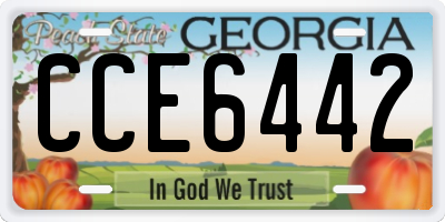 GA license plate CCE6442