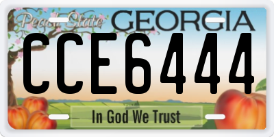 GA license plate CCE6444