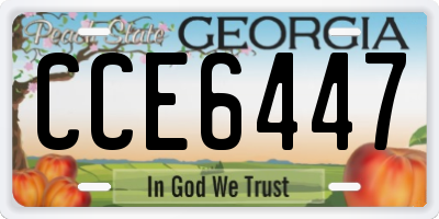 GA license plate CCE6447