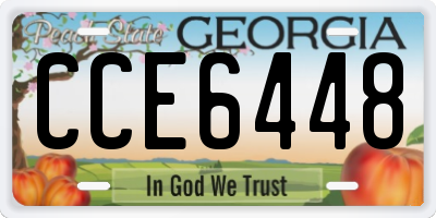GA license plate CCE6448