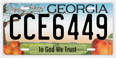 GA license plate CCE6449