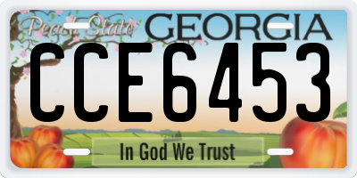 GA license plate CCE6453