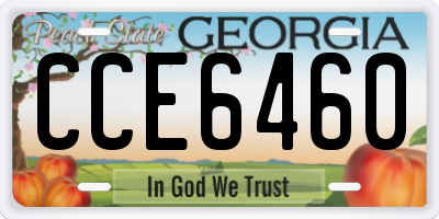 GA license plate CCE6460
