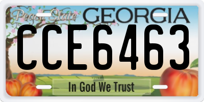 GA license plate CCE6463
