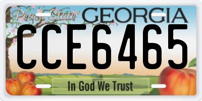 GA license plate CCE6465
