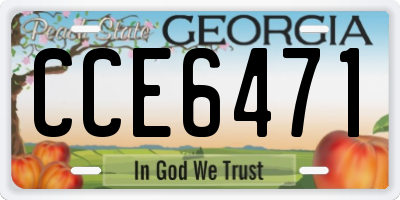 GA license plate CCE6471