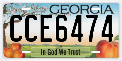 GA license plate CCE6474