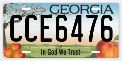 GA license plate CCE6476