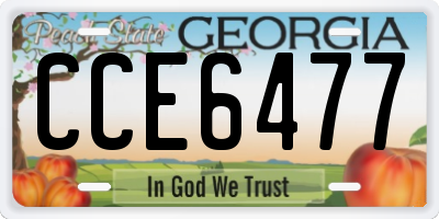 GA license plate CCE6477