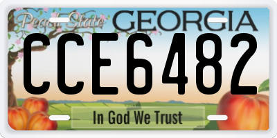 GA license plate CCE6482