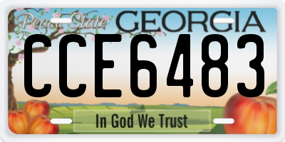 GA license plate CCE6483
