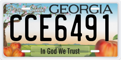 GA license plate CCE6491