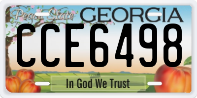 GA license plate CCE6498