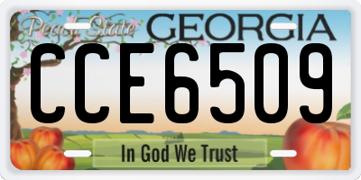 GA license plate CCE6509
