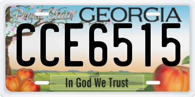 GA license plate CCE6515