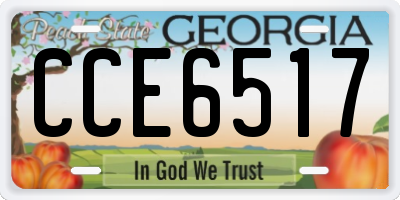 GA license plate CCE6517