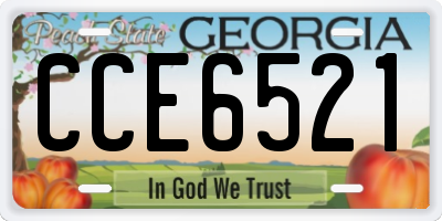 GA license plate CCE6521