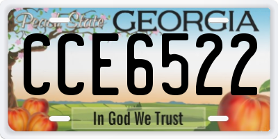 GA license plate CCE6522