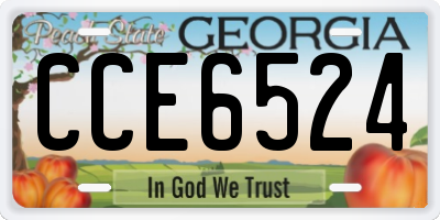 GA license plate CCE6524