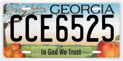 GA license plate CCE6525