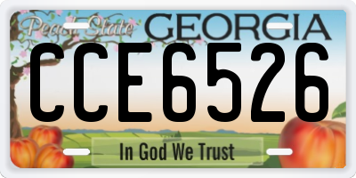 GA license plate CCE6526
