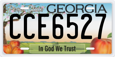GA license plate CCE6527