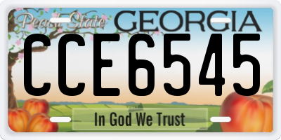 GA license plate CCE6545