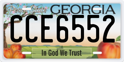 GA license plate CCE6552