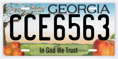 GA license plate CCE6563