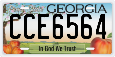 GA license plate CCE6564