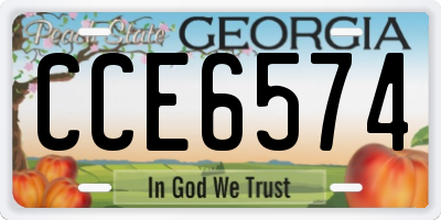 GA license plate CCE6574
