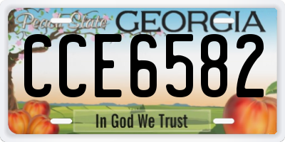GA license plate CCE6582