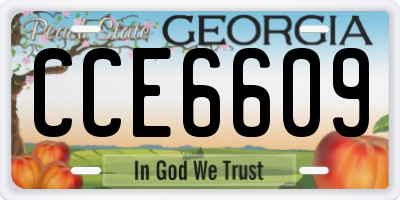 GA license plate CCE6609