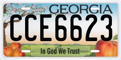 GA license plate CCE6623