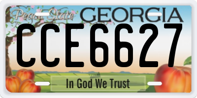 GA license plate CCE6627