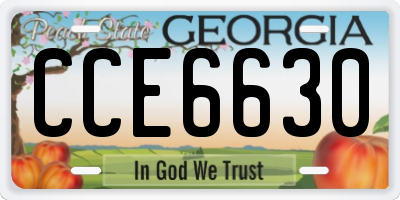 GA license plate CCE6630