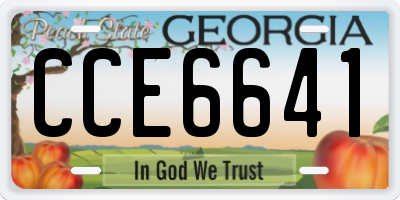 GA license plate CCE6641
