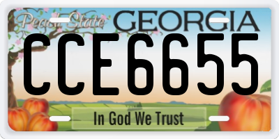 GA license plate CCE6655