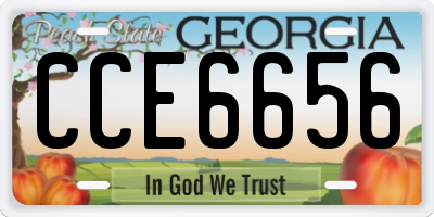 GA license plate CCE6656