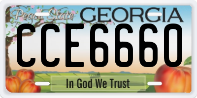 GA license plate CCE6660