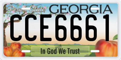 GA license plate CCE6661