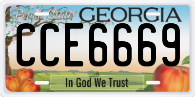 GA license plate CCE6669