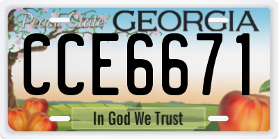 GA license plate CCE6671