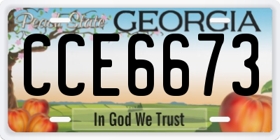 GA license plate CCE6673