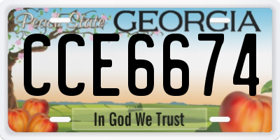 GA license plate CCE6674