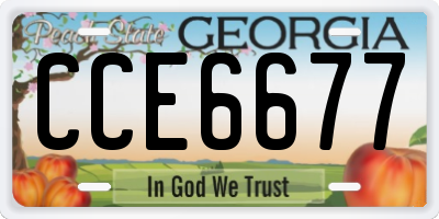GA license plate CCE6677